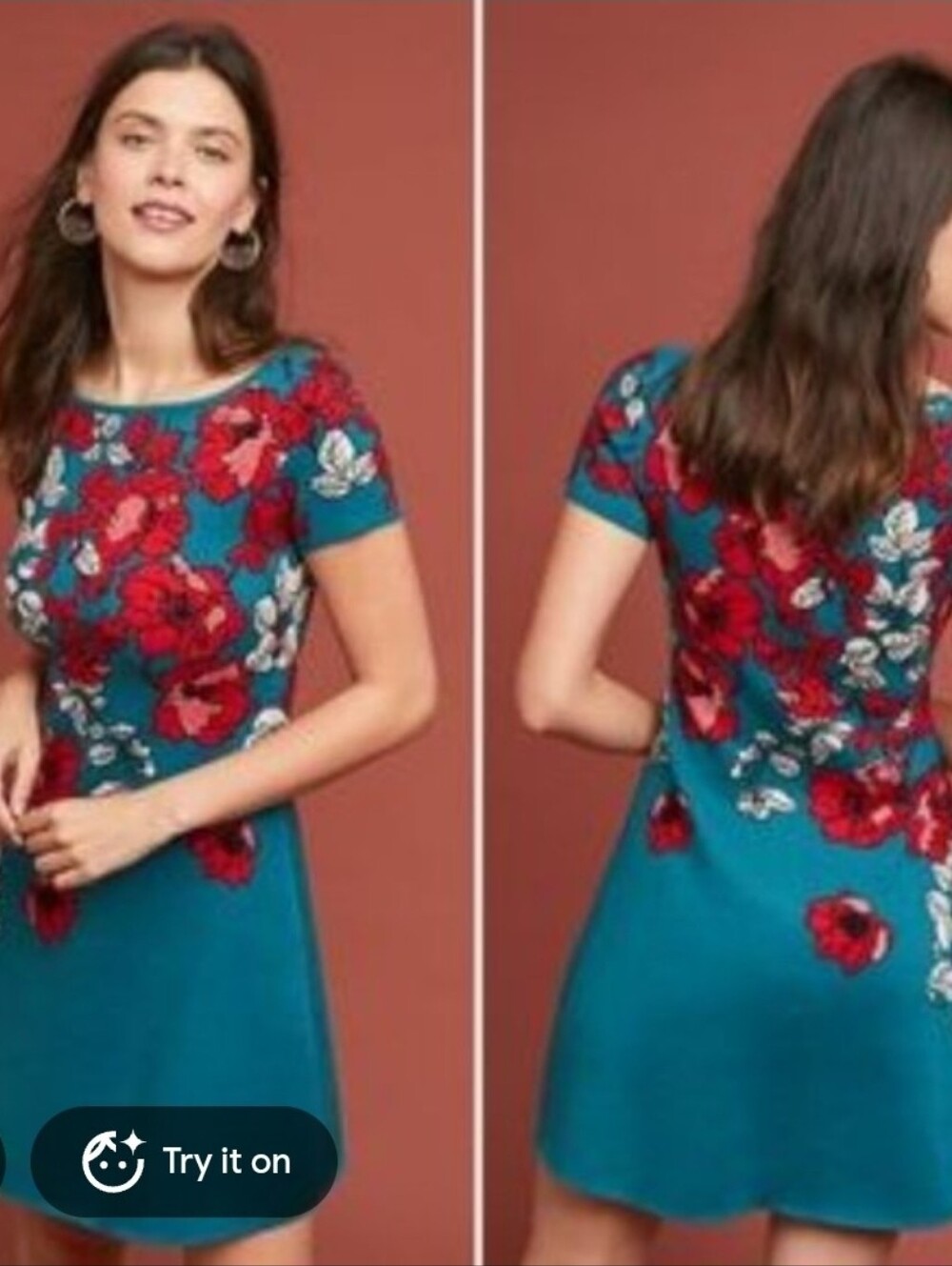 Maeve Women’s Jacqueline floral Jacquard sweater dress L